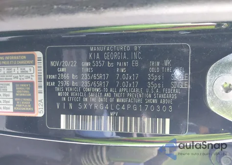 2023 Kia Sorento Lx from USA, damaged, VIN 5XYRG4LC4PG170303